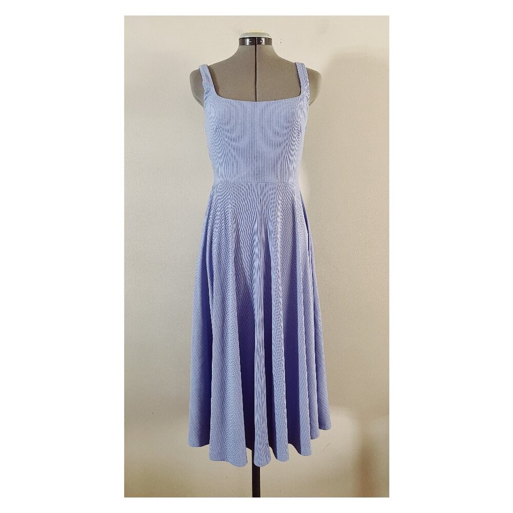 ASTR Sz S Cornflower Blue Wrap Back Midi Dress in Ribbed Knit